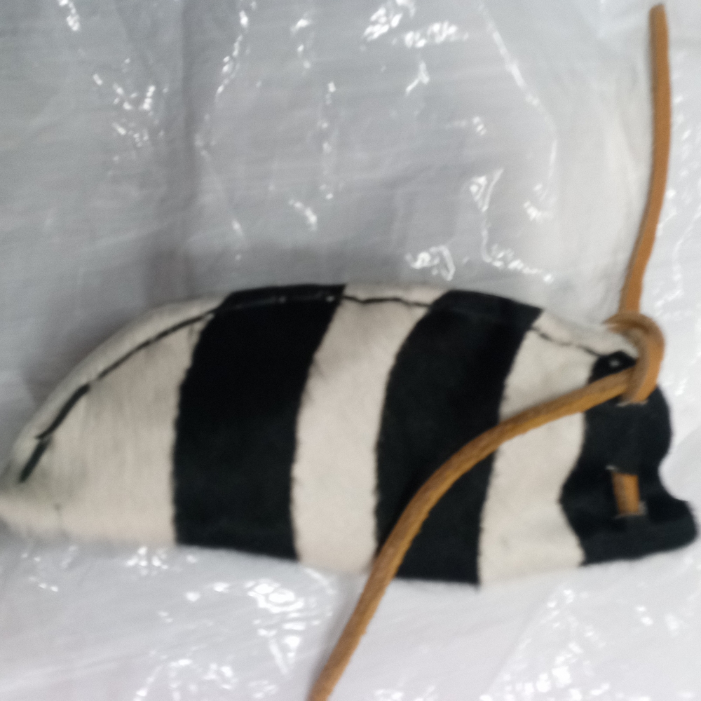 Elegant Black and White Striped Mini Bag